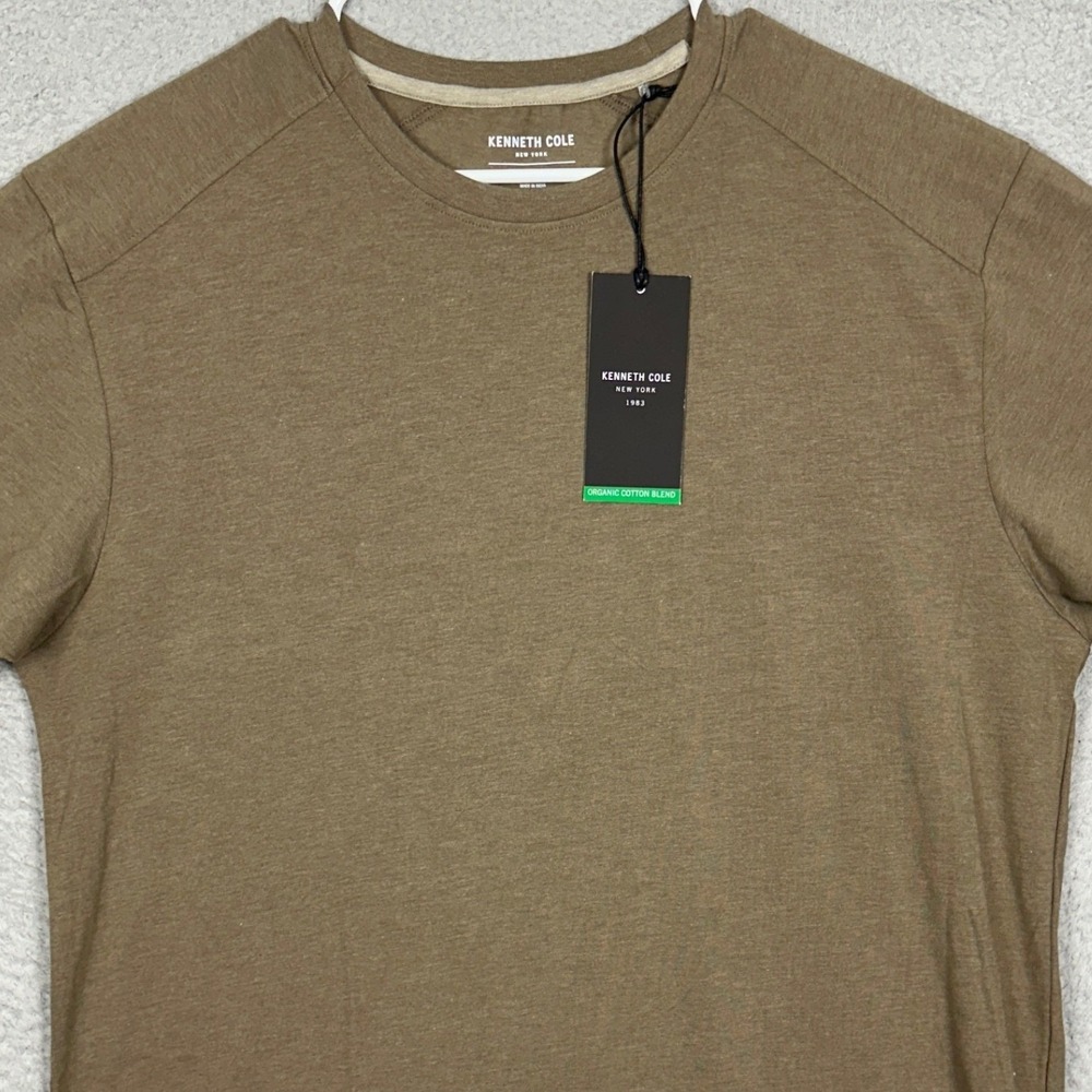 NEW Kenneth Cole T-Shirt Mens XL Teak Melange Organic Cotton Blend Crew Neck Tee